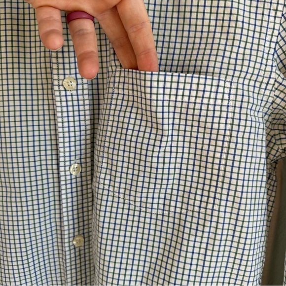 J Crew Blue Green Plaid Button Down Casual Long Sleeve Shirt Men’s Size Small - Picture 6 of 7
